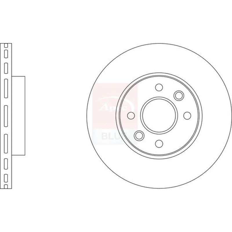 Apec 2 x Vented Front Brake Discs SDK6957