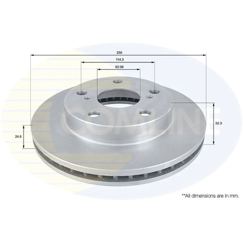 Comline 2 x Internally Vented Front Brake Discs ADC0190V