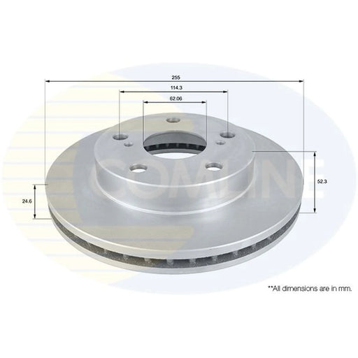 Comline 2 x Internally Vented Front Brake Discs ADC0190V
