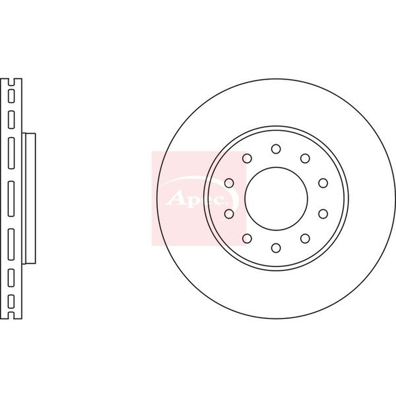 Apec 2 x Vented Front Brake Discs DSK2804