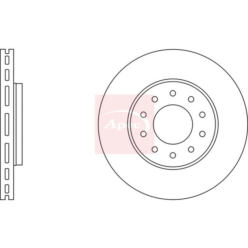 Apec 2 x Vented Front Brake Discs DSK2804