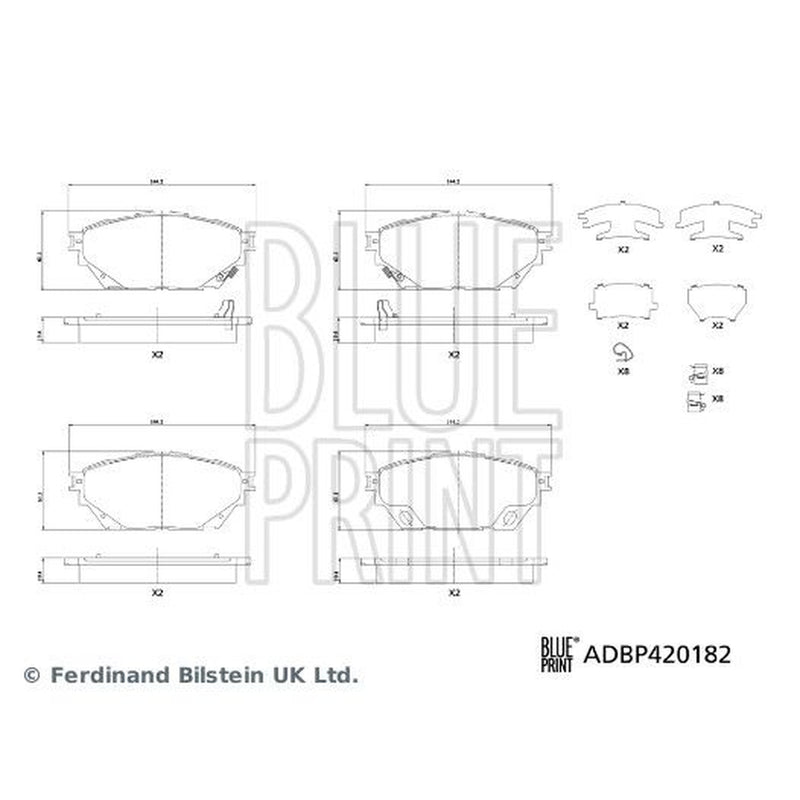 Blue Print Front Brake Pad Set ADBP420182
