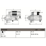 Denso Starter Motor 12V 1.4kW 9 Teeth DSN3088