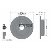 Textar 2 x Internally Vented Rear Brake Discs 92242603