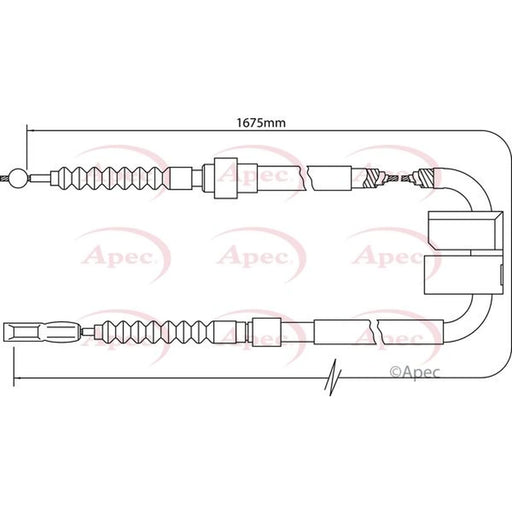 Apec Handbrake Cable Left Rear CAB1017