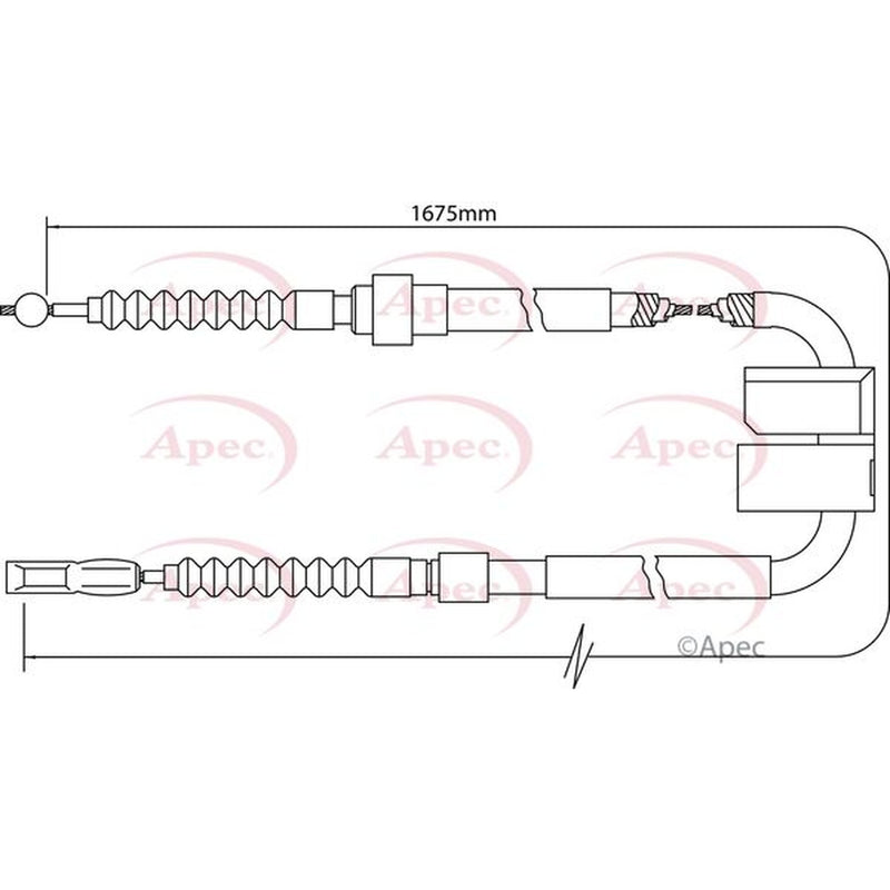 Apec Handbrake Cable Left Rear CAB1017