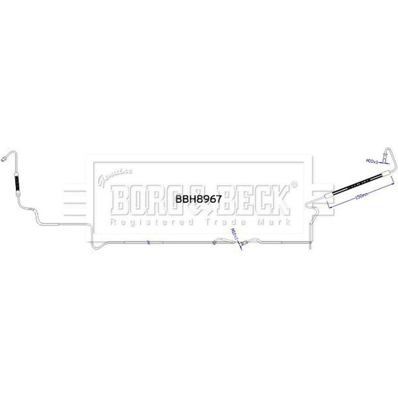 Borg & Beck Brake Hydraulic Hose Line Rear BBH8967