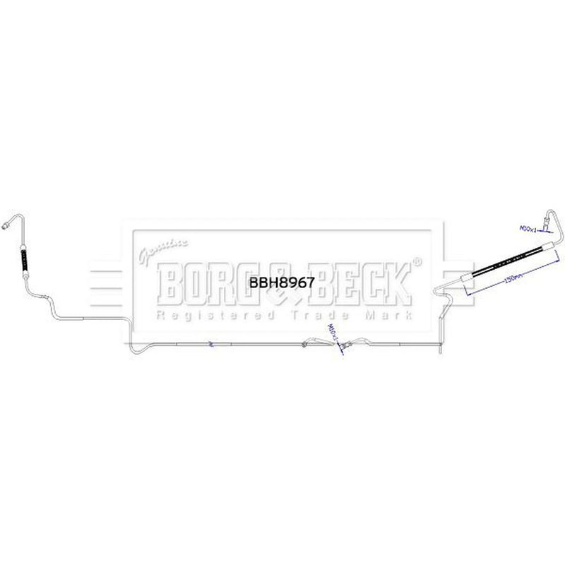 Borg & Beck Brake Hydraulic Hose Line Rear BBH8967