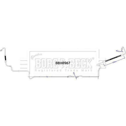 Borg & Beck Brake Hydraulic Hose Line Rear BBH8967