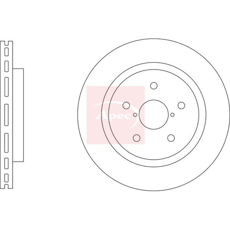 Apec 2 x Vented Rear Brake Discs DSK3396