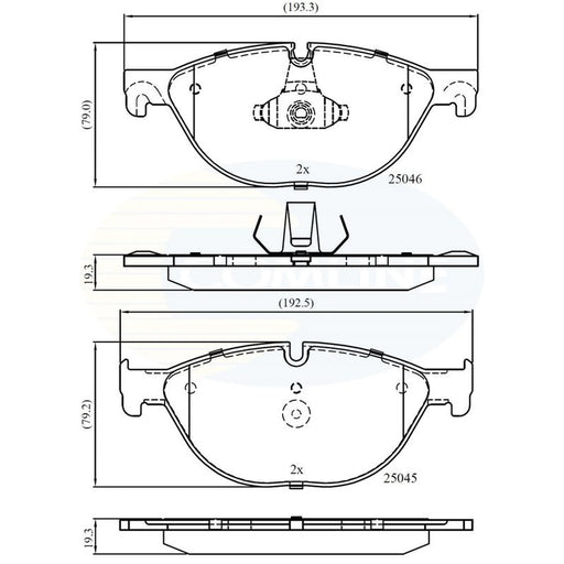 Comline 4 x Front Brake Pad Set CBP06017