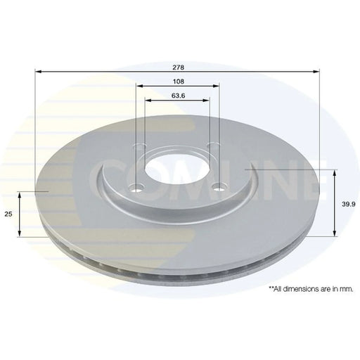 Comline 2 x Front Brake Discs ADC1280V