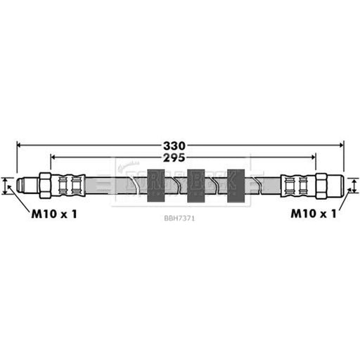 Borg & Beck Brake Hydraulic Hose Line Rear Left BBH7371