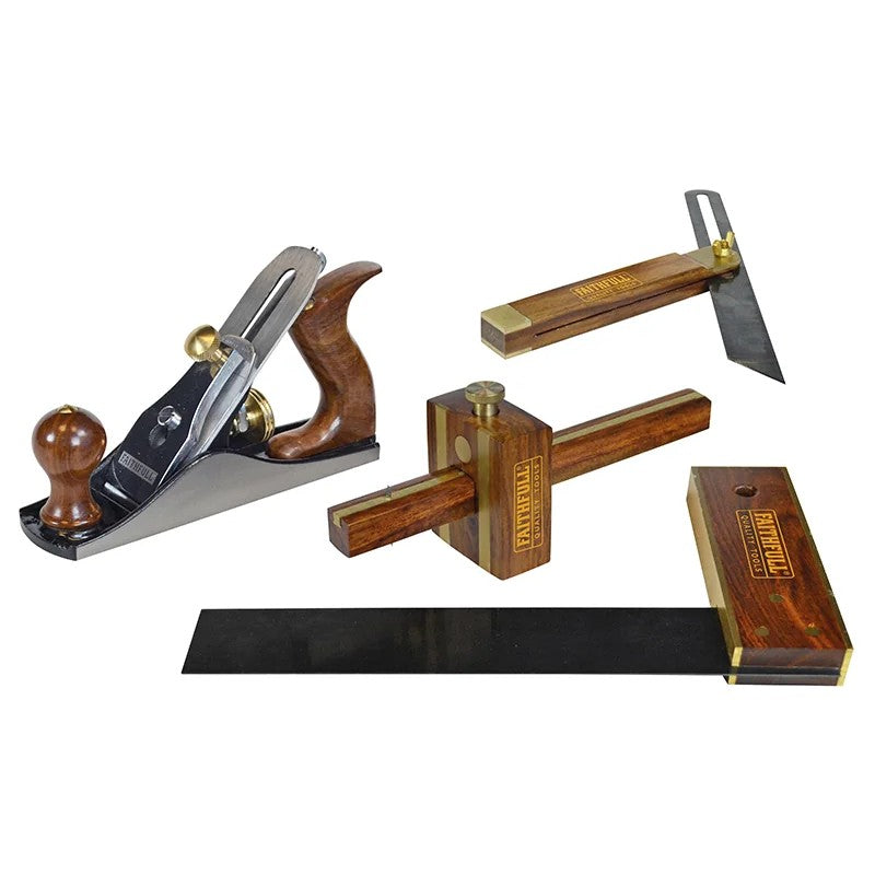 Faithfull Plane & Woodworking Set of 4 in Wooden Box - FAIPLANEKIT