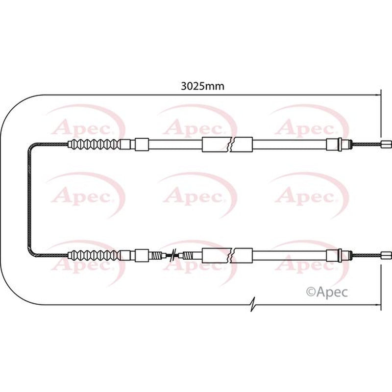 Apec Handbrake Cable Left Rear CAB1066