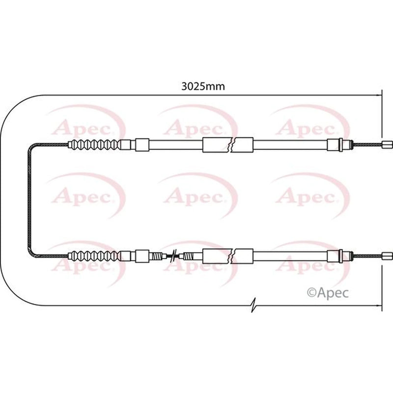 Apec Handbrake Cable Left Rear CAB1066