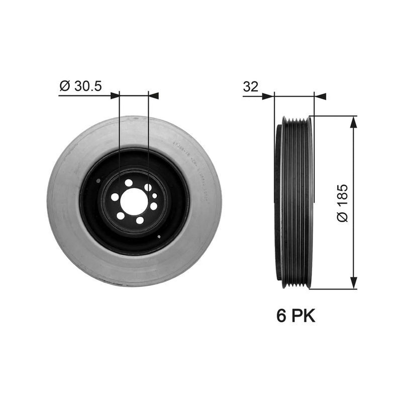 Gates Crank Shaft Belt Pulley TVD1042