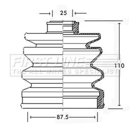 First Line Drive Shaft Bellow Kit Front Left FCB2267
