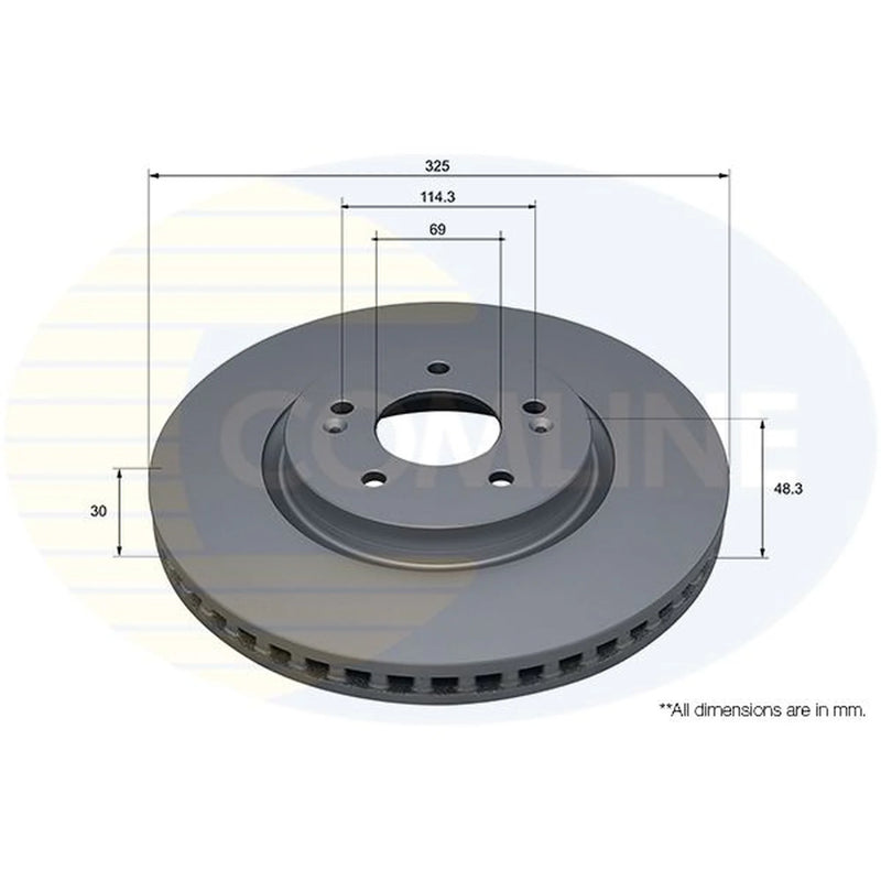 Comline 2 x Internally Vented Front Brake Discs ADC5203V