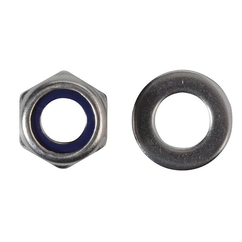 ForgeFix Nyloc Nuts & Washers A2 Stainless Steel M10 ForgePack 8 - FPNYLOC10SS