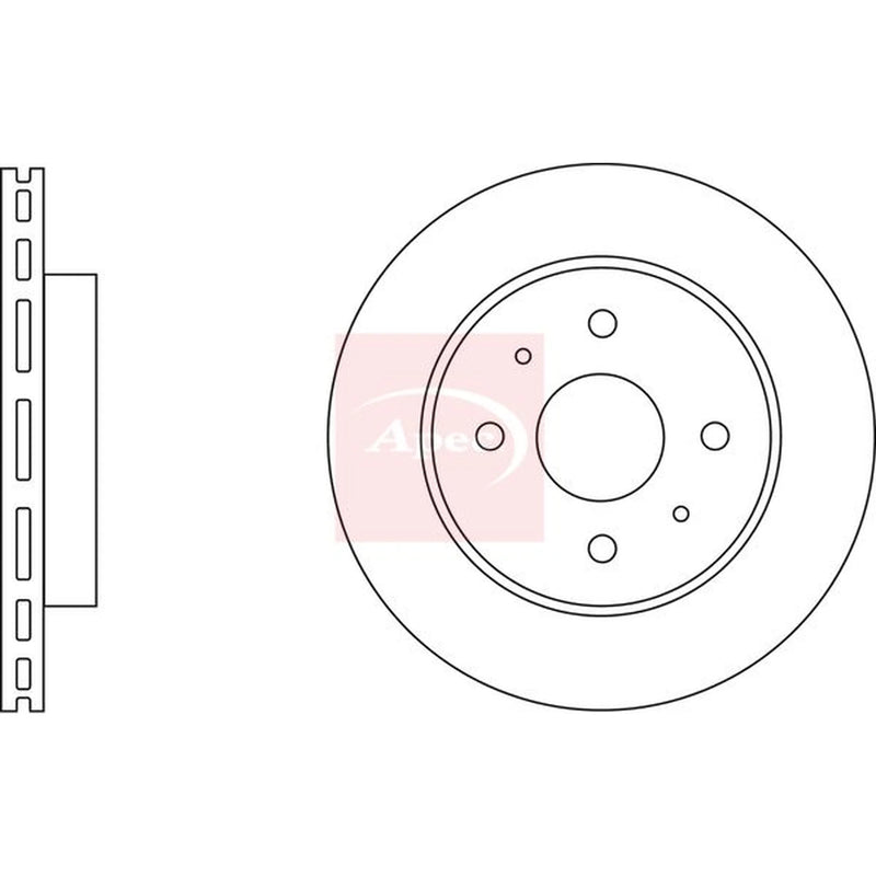 Apec 2 x Vented Front Brake Discs DSK2629