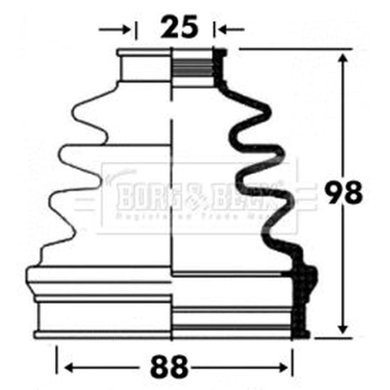 Borg & Beck Drive Shaft Bellow Kit Front Left BCB2849