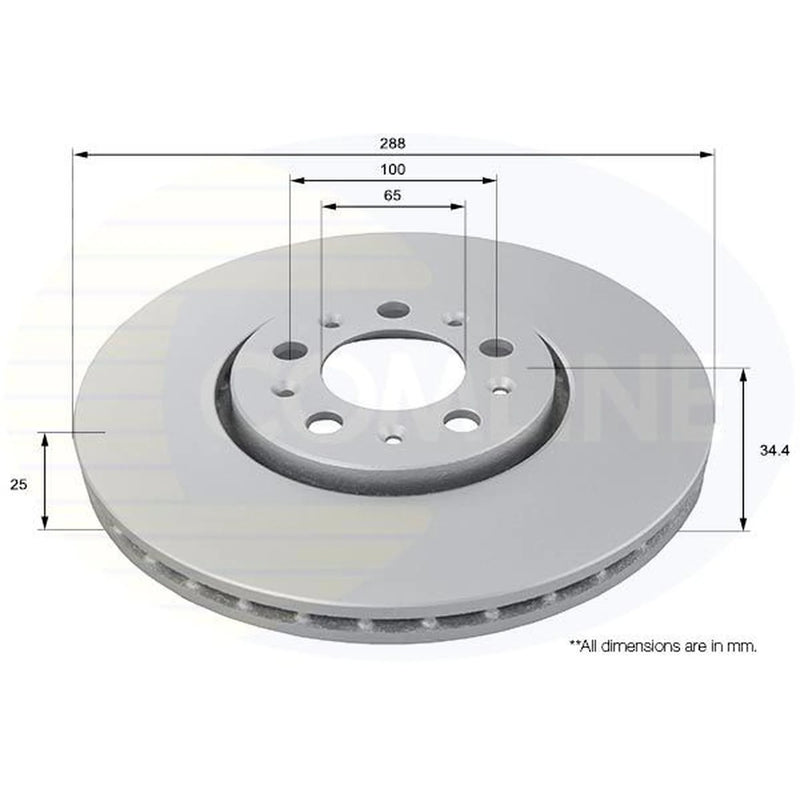 Comline 2 x Front Brake Discs ADC1420V