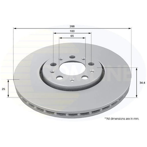 Comline 2 x Front Brake Discs ADC1420V