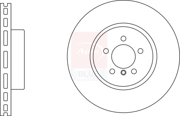 Apec 2 x Brake Disc Set Vented