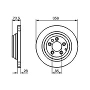 Bosch 2 x Vented Rear Brake Discs 0 986 479 259