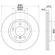 DON 2 x Internally Vented Front Brake Discs PCD20752
