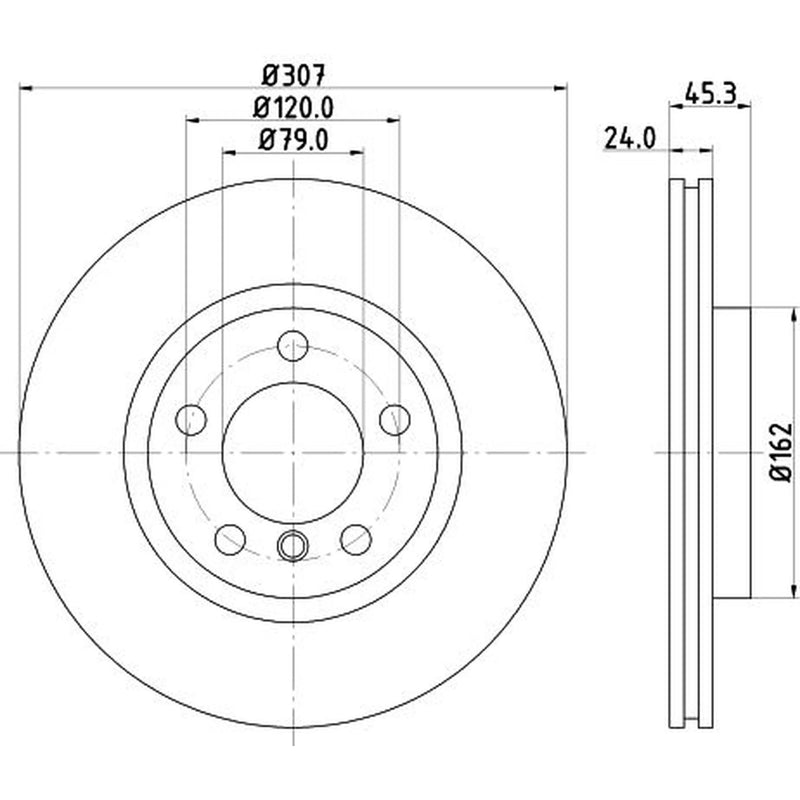 DON 2 x Internally Vented Front Brake Discs PCD20752
