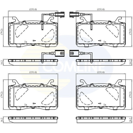 Comline 4 x Front Brake Pad Set CBP12461