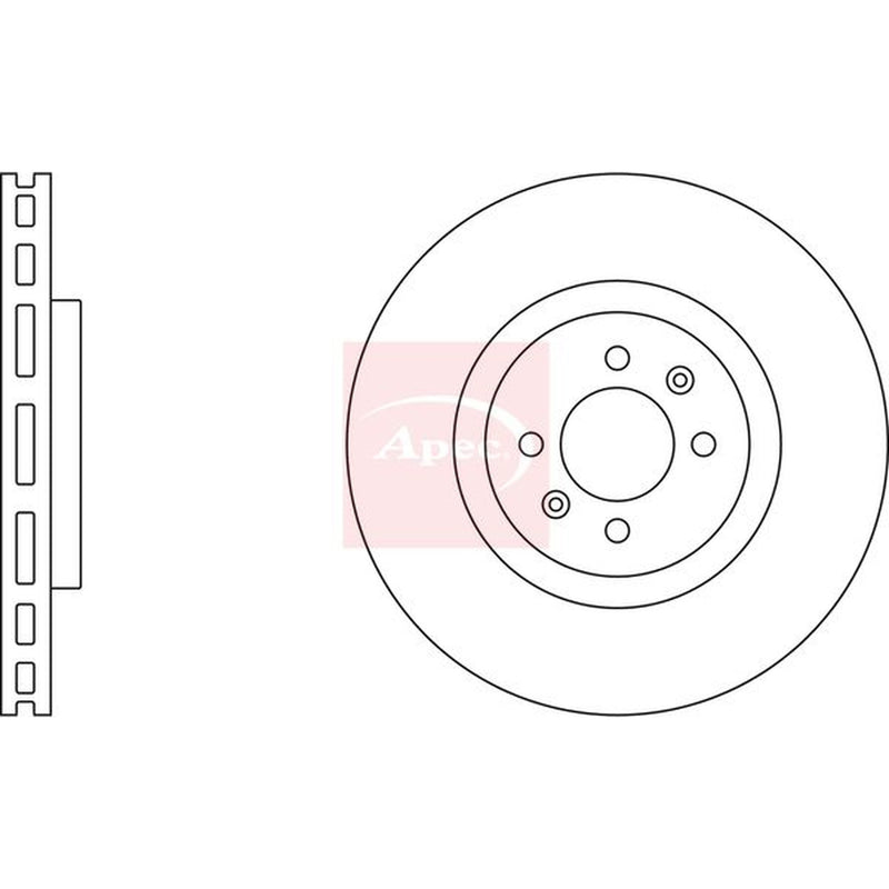 Apec 2 x Vented Front Brake Discs DSK2973