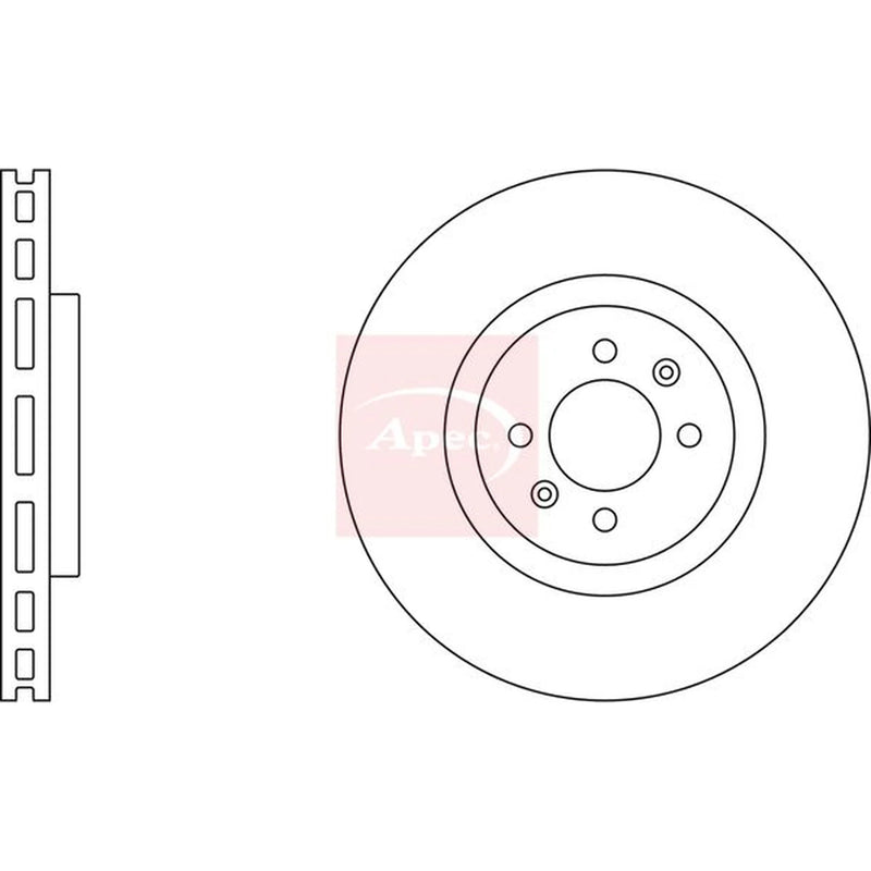 Apec 2 x Vented Front Brake Discs DSK2973