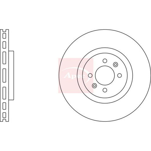 Apec 2 x Vented Front Brake Discs DSK2973