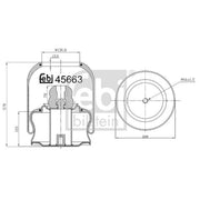 Febi Air Suspension Bellow 130mm Rear 45663