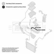 Borg & Beck Intercooler Turbo Charge Air Hose BTH1390
