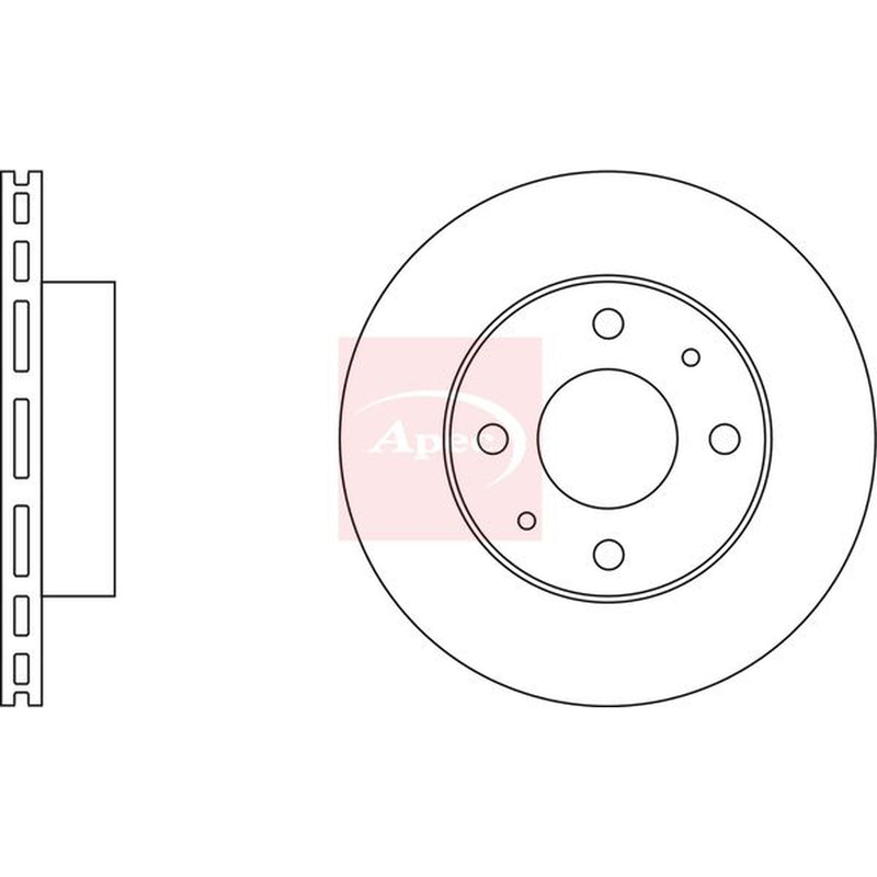 Apec 2 x Vented Front Brake Discs DSK2055