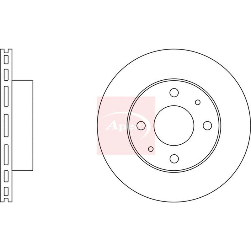 Apec 2 x Vented Front Brake Discs DSK2055