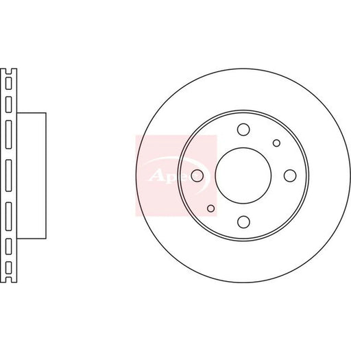 Apec 2 x Vented Front Brake Discs DSK2055