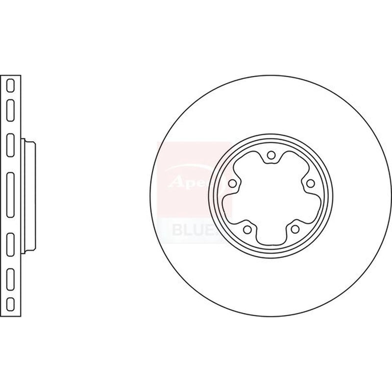Apec 2 x Vented Front Brake Discs SDK6090