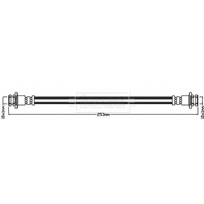 Borg & Beck Brake Hydraulic Hose Line Rear Left BBH8423