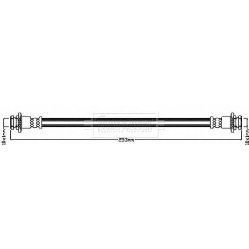 Borg & Beck Brake Hydraulic Hose Line Rear Left BBH8423