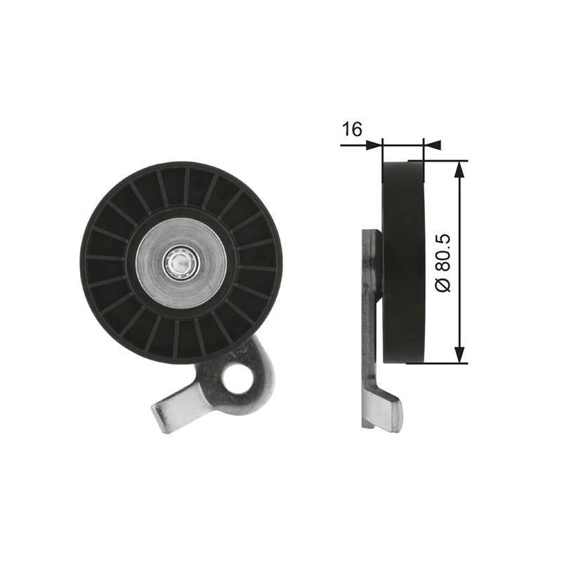 Gates V-Ribbed Belt Tensioner Pulley 80mm OD Wide T39060