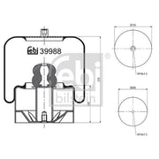 Febi Air Suspension Bellow 200mm 39988