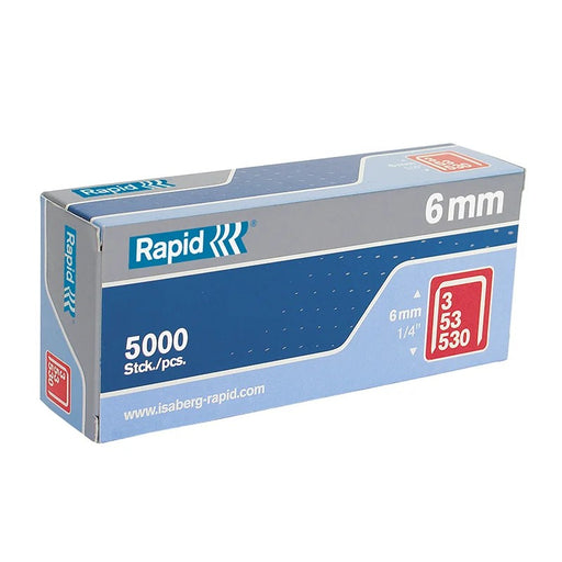 Rapid 53/6B 6mm Galvanised Staples (Box 5000) - 11856250