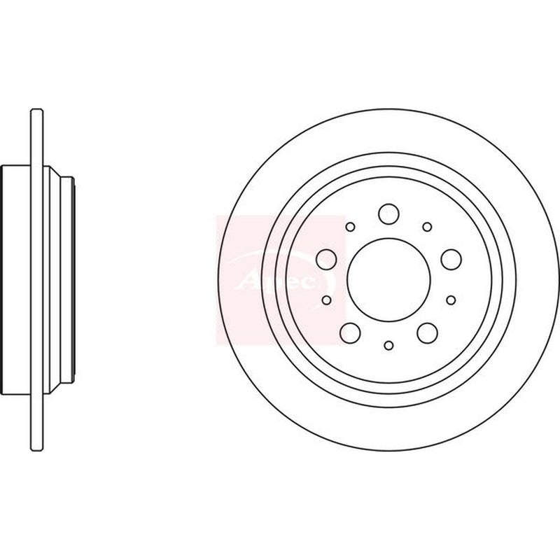 Apec 2 x Solid Rear Brake Discs DSK2084