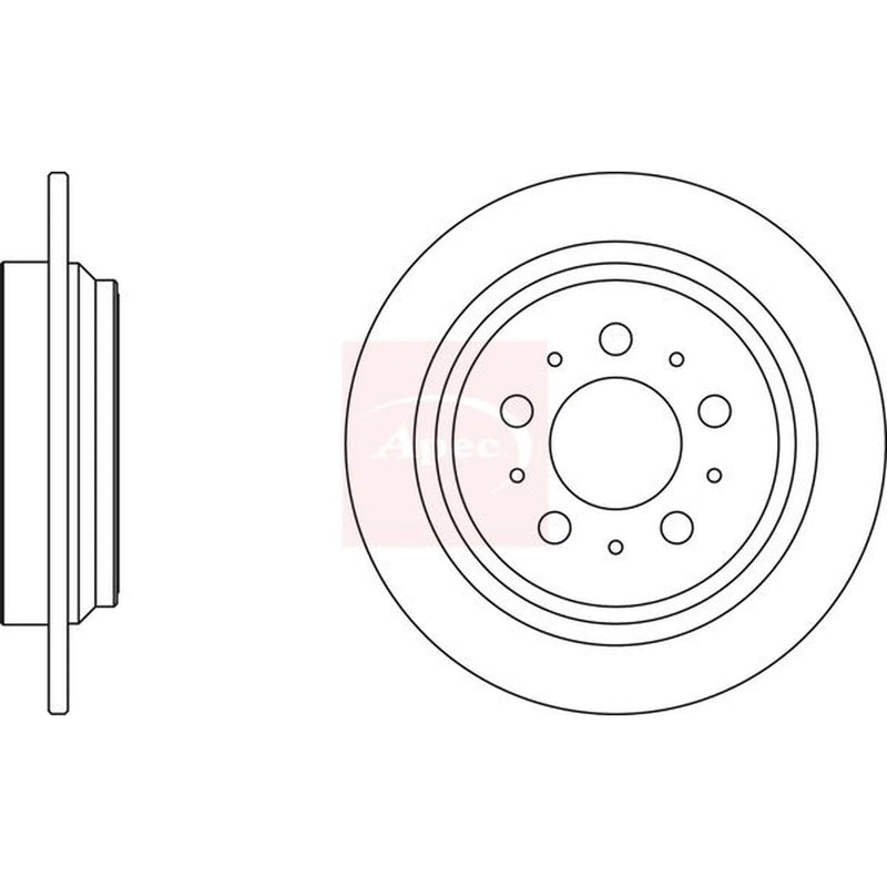 Apec 2 x Solid Rear Brake Discs DSK2084