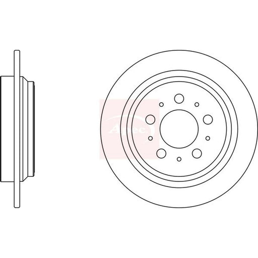 Apec 2 x Solid Rear Brake Discs DSK2084